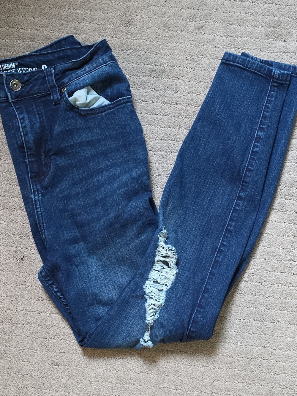 Hot Topic Blue Ripped Skinny Jeans